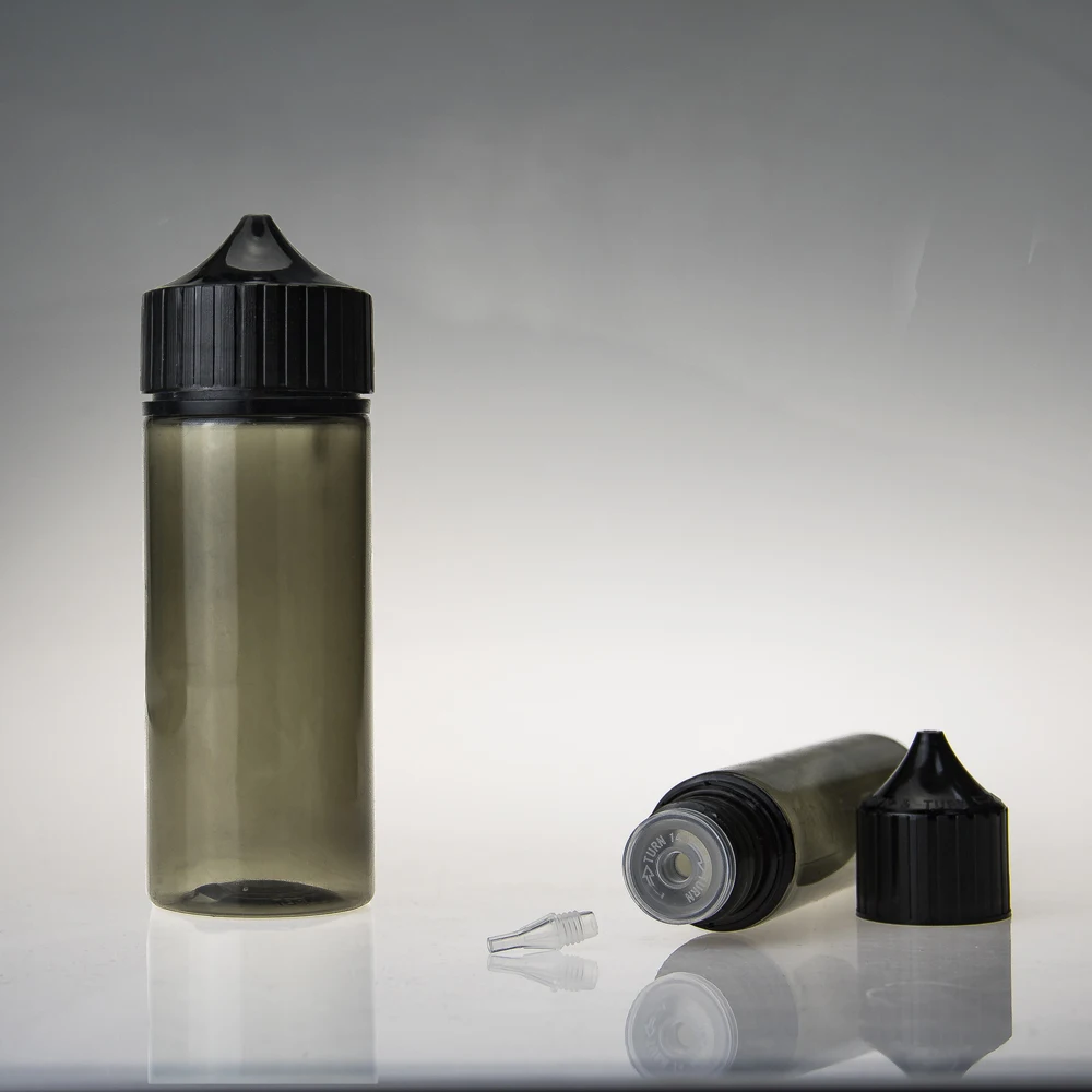transparent black 30ml 60ml 100ml 120ml plastic PET squeeze dropper liquid V3 bottle with tamper proof lids