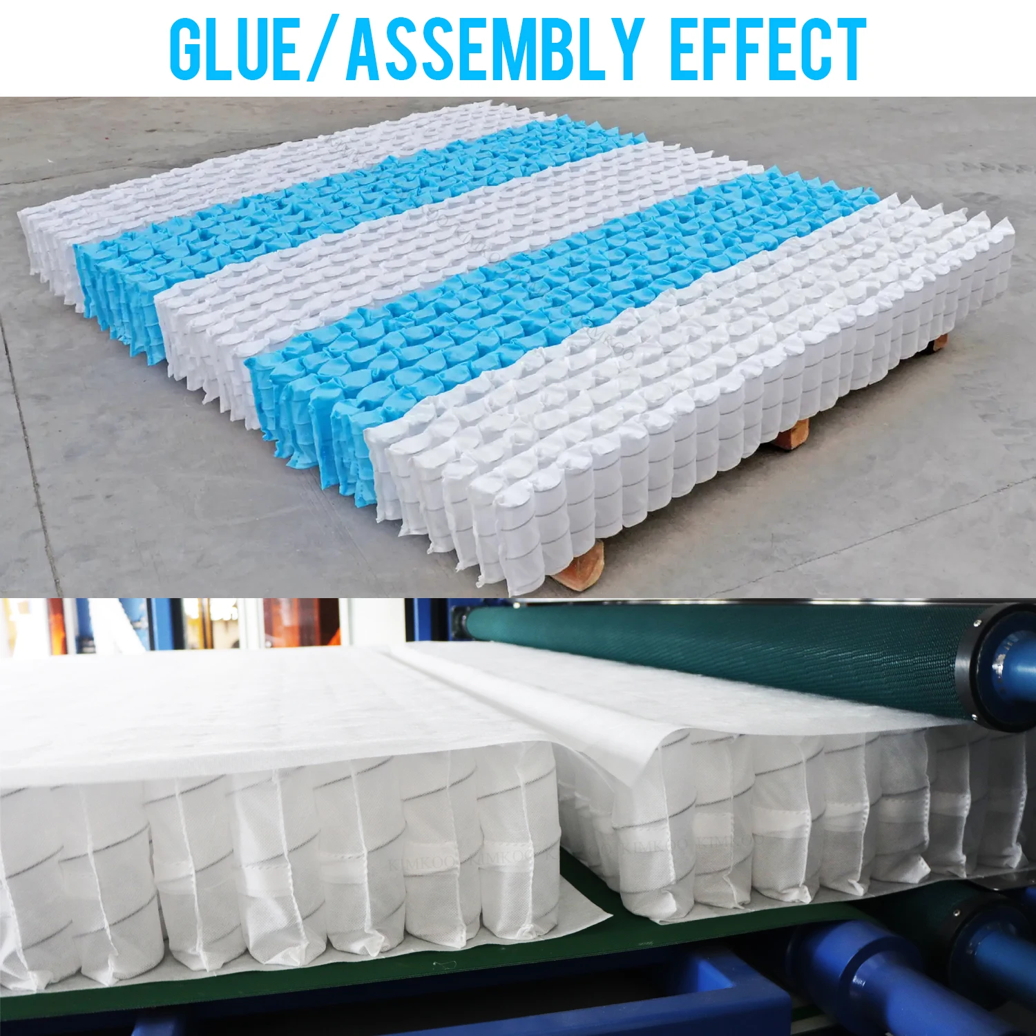 Китай Фошань kimkoo JK-AS2 пенный латексный матрас производство джинсовые платья-комбинезоны с карманами машина