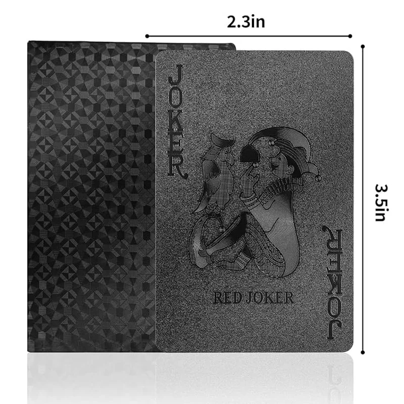 Waterproof Poker Cards and Playing Cards with Custom Logo Flexible Plastic PVC and Classic Black Trick Cards Magic Poker Suit