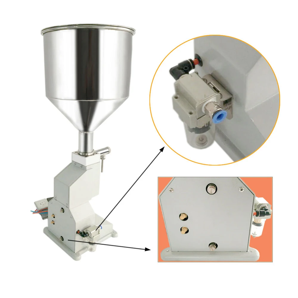 A02 Pneumatic 5-50ml Filler Machine Honey Jar Paste Sauce Shampoo Lotion Cream Bottle Filling Machine