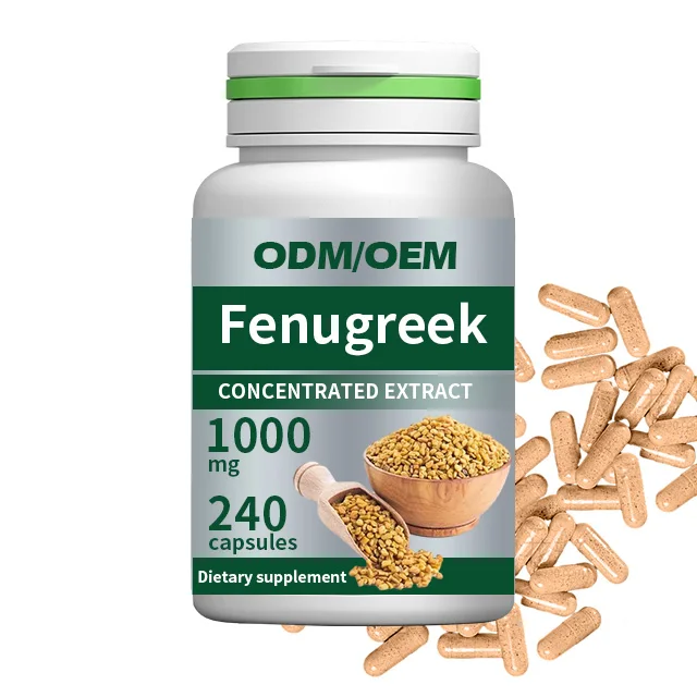 GMP OEM Bulk Supply Support Assistant Hypoglycemia and Weight Management Herbal Supplement 500MG Fenugreek Capsules  For Women