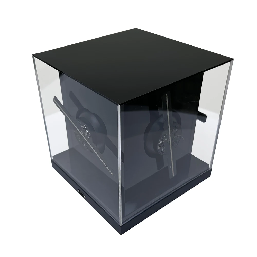New Two blades*4 Hologram Fan Screen Synchronization Holographic Fan App Control Hologram Projector With Acrylic Display Case