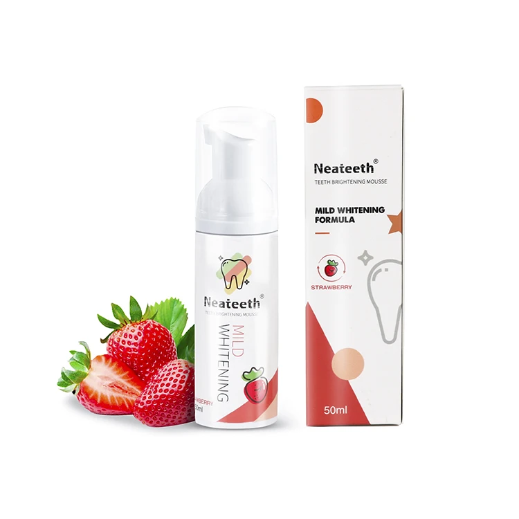Natural Fluoride Free Whitening Foam Toothpaste Deep Cleansing Fruit Flavor Teeth Whitening Foam Mousse