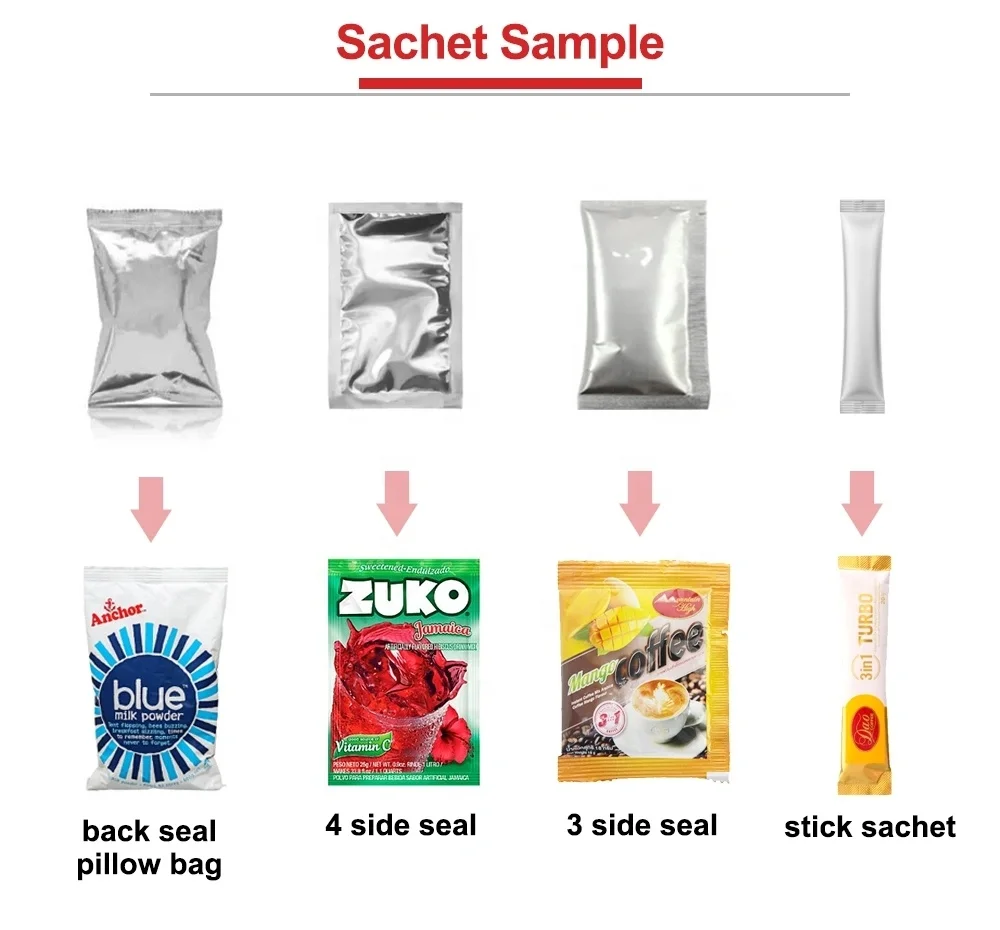 Mulit Function Automatic Vertical Sachet 3 Sides Corn Wheat Flour Powder Filling Packing Machine