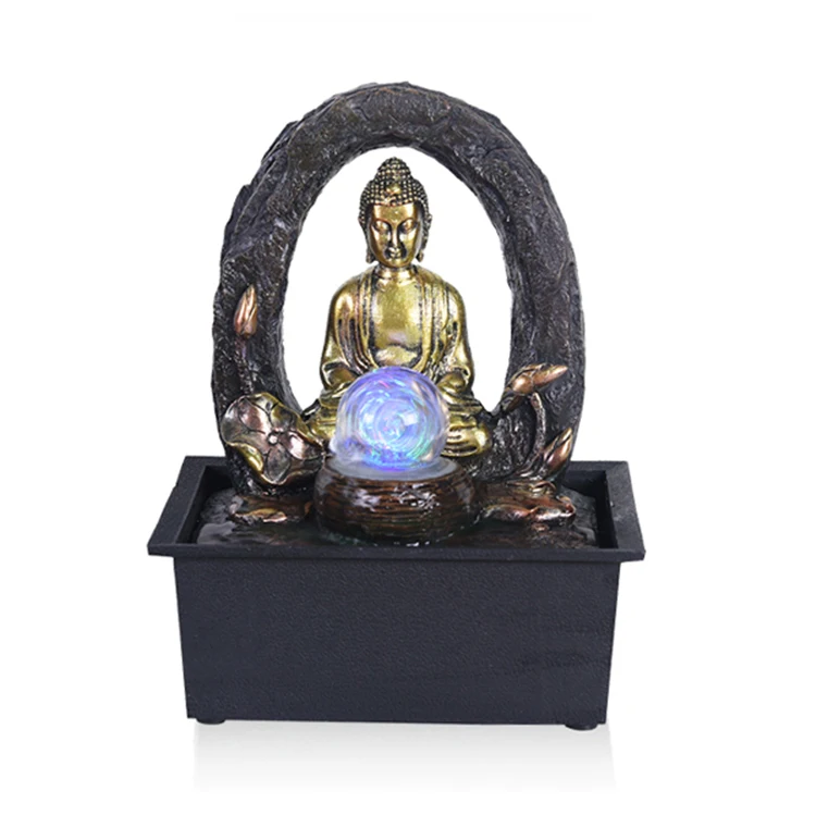 
2021 Chinese buddha tabletop water fountain indoor buddha fountains 