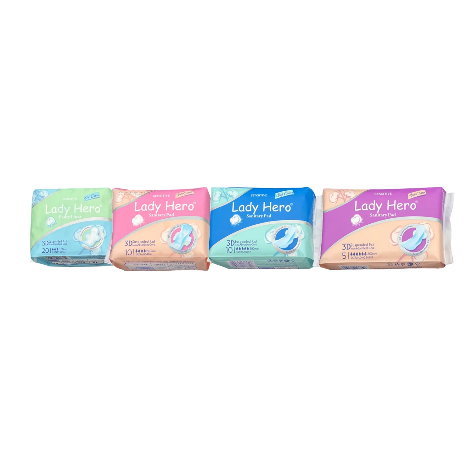 Organic Cotton Feminine Hygiene Products Lightweight and Discreet Protection Panty Liner sanitary pads wings Women