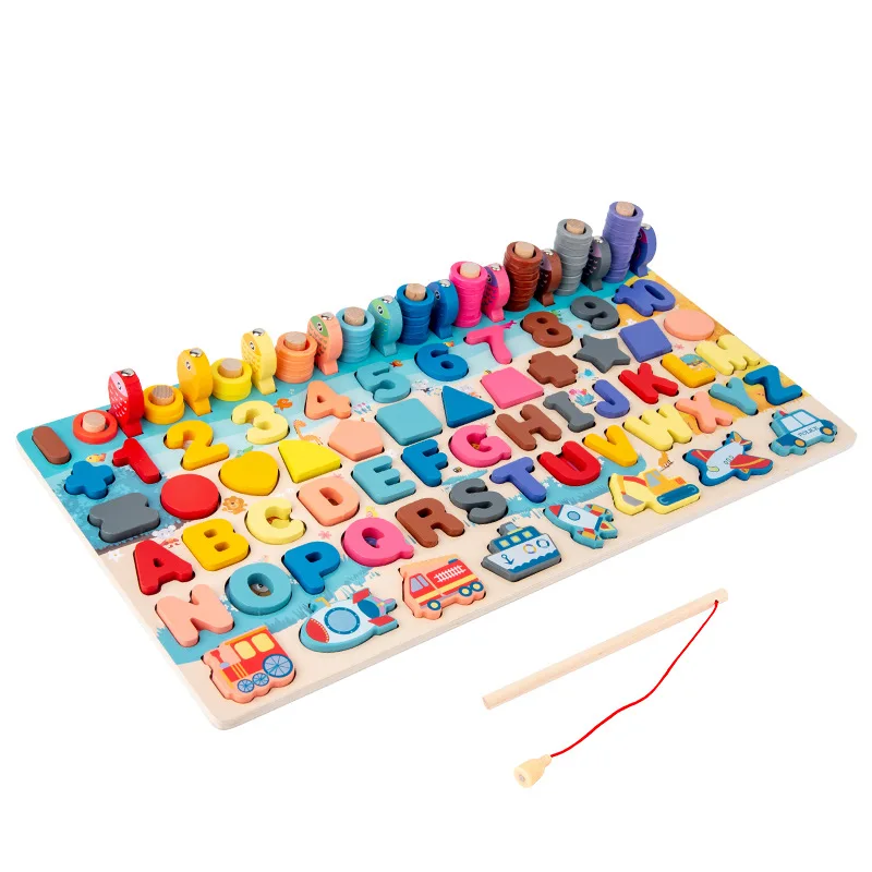 Early Learning Letters Geometry Digital Shape Cognition Wooden Puzzle Preschool Educational Toys