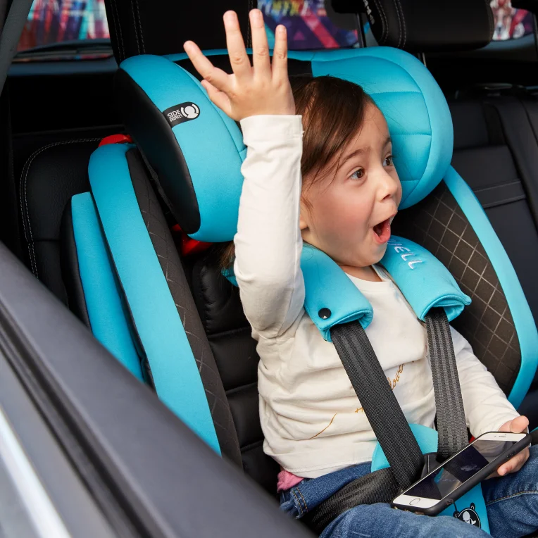 8 gear headrest adjust seat HDPE/Knitted cortex safety portable baby car racing seat