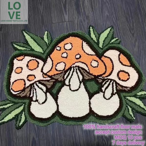 Handcraft Floor Mat Landscape Flower Rugs Forest Mushroom Punch Needle Tufting Rug Customized Area 3D Tufted Luxury Abstract Rug