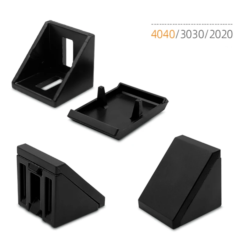 Factory Wholesale Aluminum alloy Die casting Corner Brackets 4040 angle connectors with end caps cover for aluminum profile