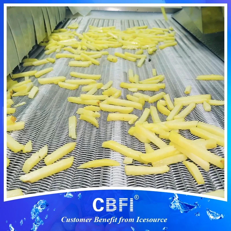 Industrial Automatic French Fries Production Line with Frozen IQF Tunnel Freezer System