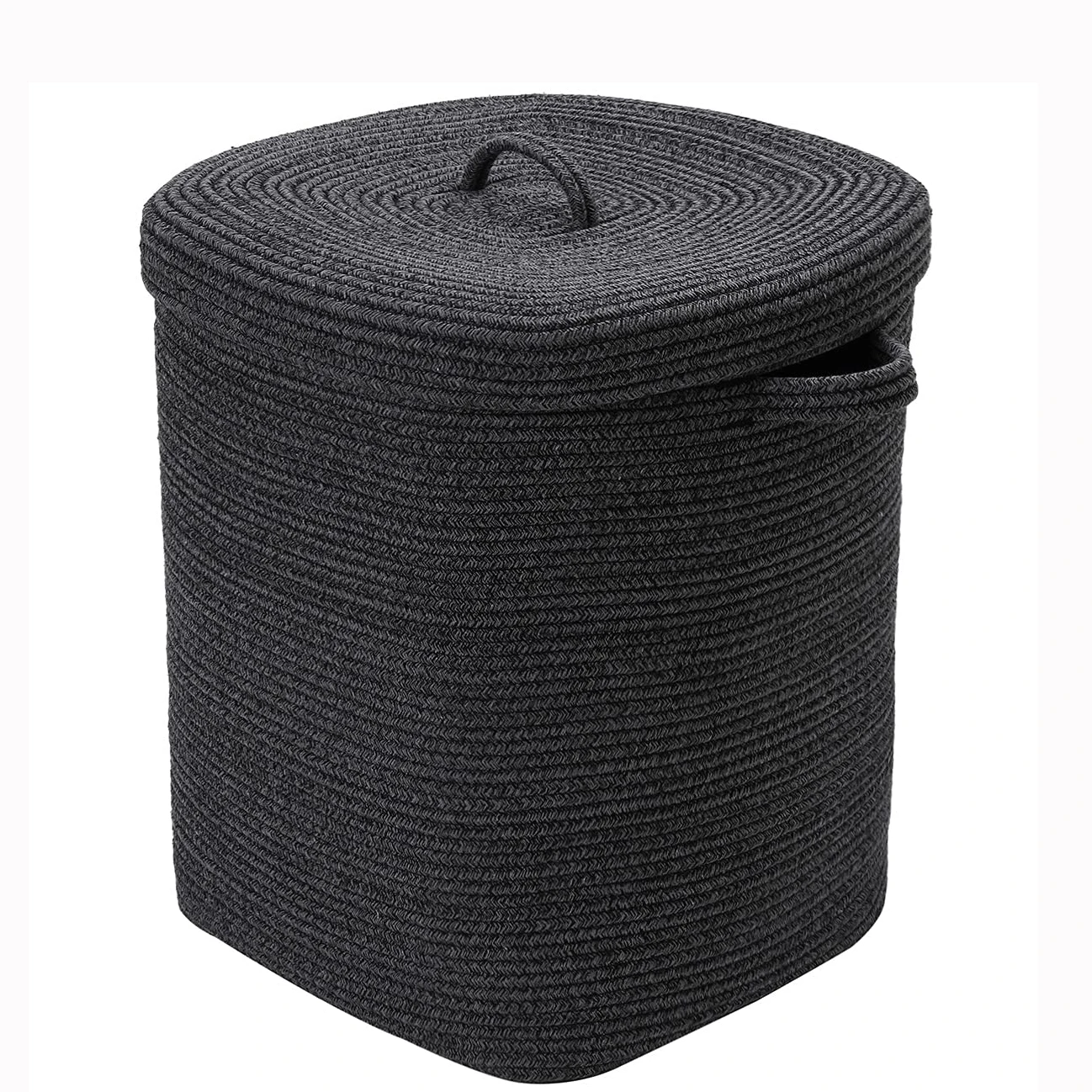 Очень большая прямоугольная корзина для хранения с крышкой, хлопковый шнур, корзины для хранения, корзина для белья, корзина для игрушек