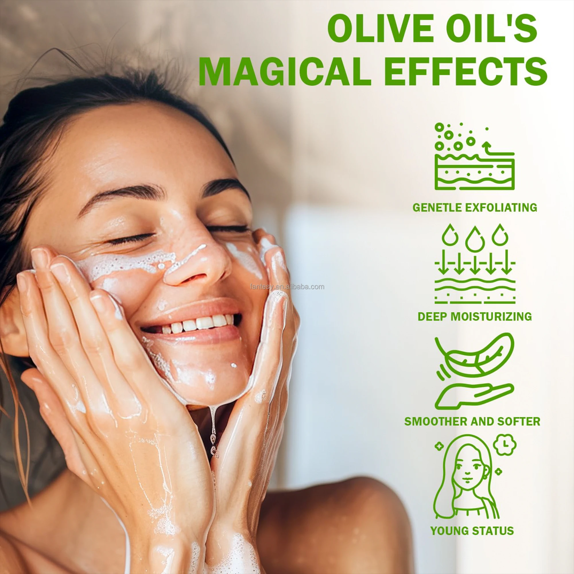Natural Olive Oil Soap Moisturizing Cleaning Ba Face Hand Body Wash Handmade Soap Deep Smooth Nourishing Soap Set