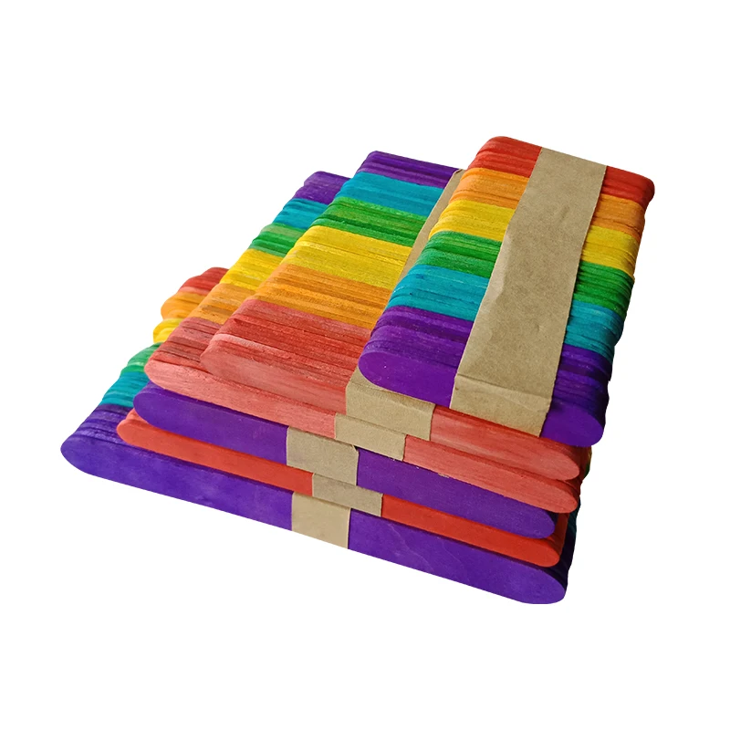 Bulk Package Round Edge Disposable Great Customizable Ice Cream  Round Stick Fine Wood