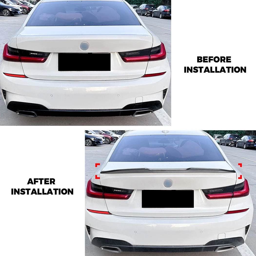 Hot Style Real Dry Carbon Fiber Rear Spoiler Wing universal trunk spoiler for cars For BMW 3 Series G20 2019-UP