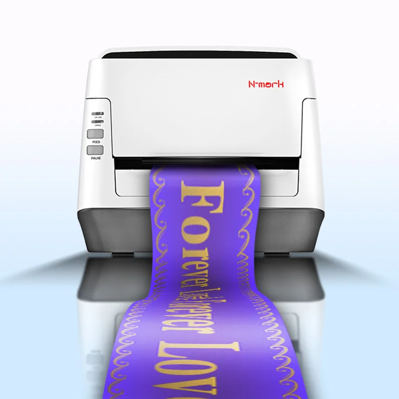 N-mark China hot-sale 2023 new N-mark satin ribbon taffeta printing machine for funeral gift hot stamp foil digital printer