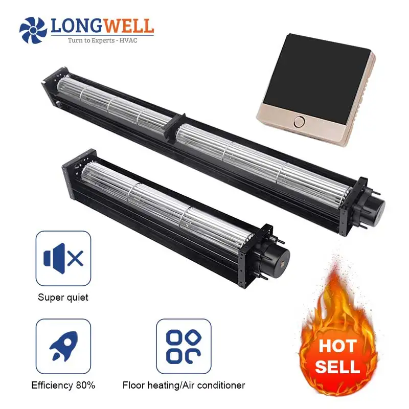 Longwell AC cross flow fan 220v tangential cross flow inflatable fan blower aluminum alloy fan blade