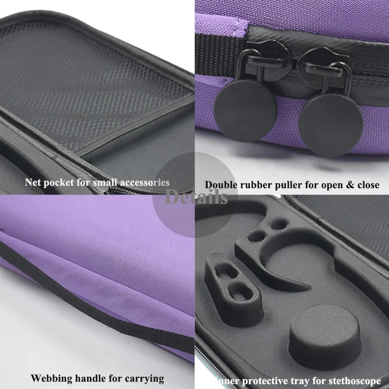 Single shipment multi-colorful hardshell stethoscope bag waterproof eva zipper case for estuche estetoscopio
