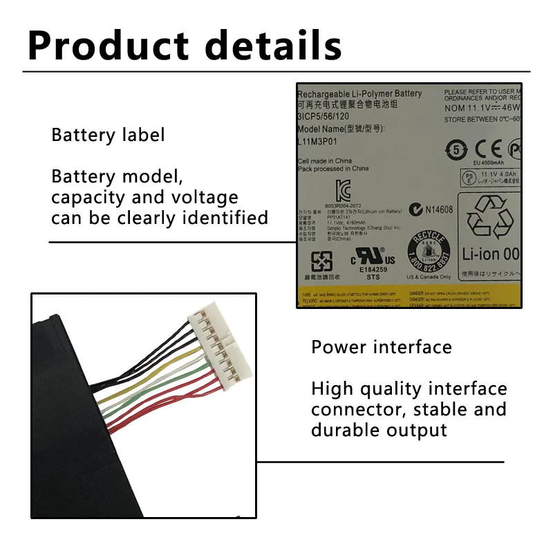 Laptop Battery L11M3P01 for Lenovo IdeaPad U310 MAG6BGE MAG62GE MAG6J MAG6B MAG62 MAG67GE 43752CU 43752BU