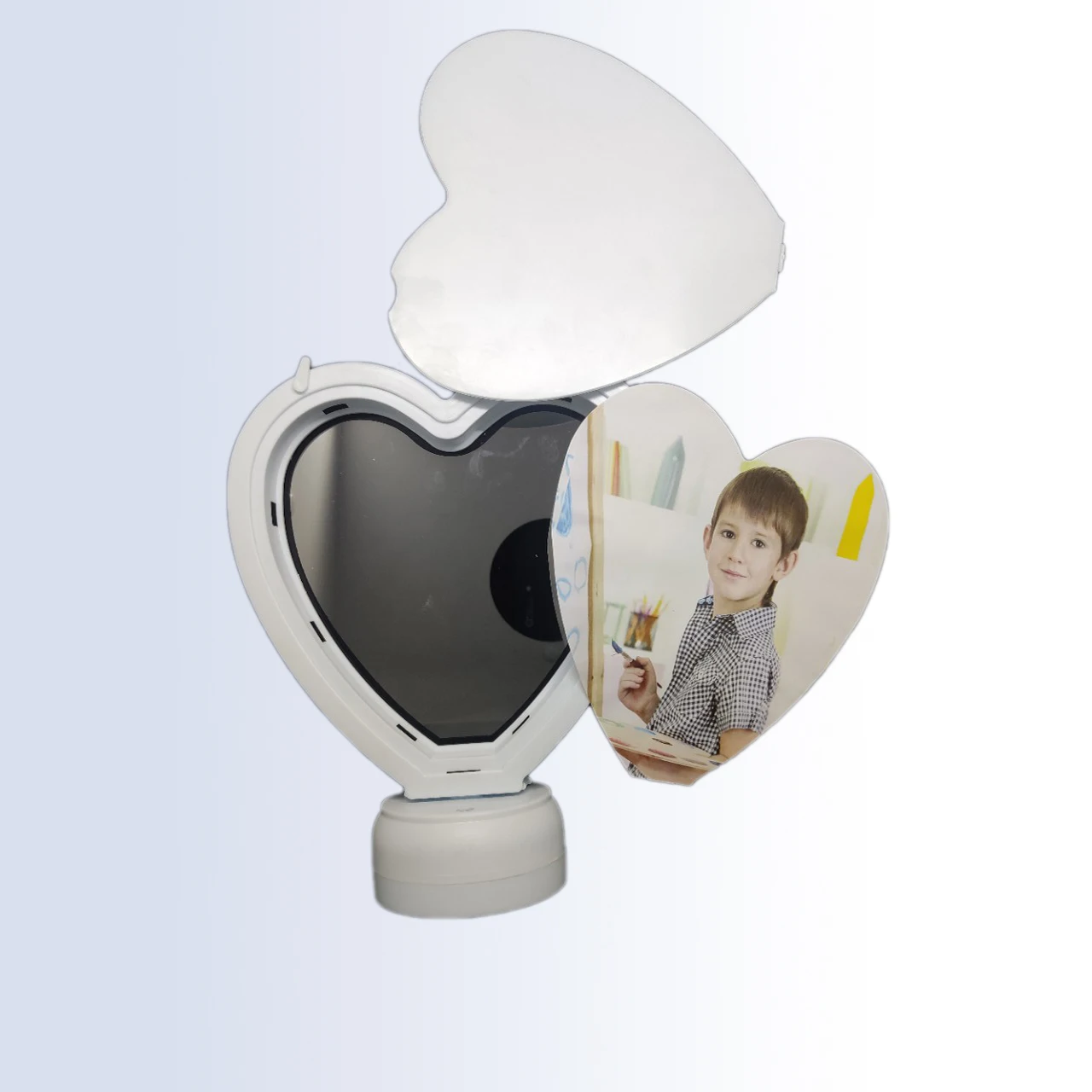 Hot Sale Heart Shape Photo Case Photo Frame Sublimation Blanks Magic Mirror