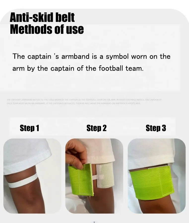 custom high quality wholesale Anti-Drop Football Team Captain Armband Paste Winding Soccer Captain Armband football armband