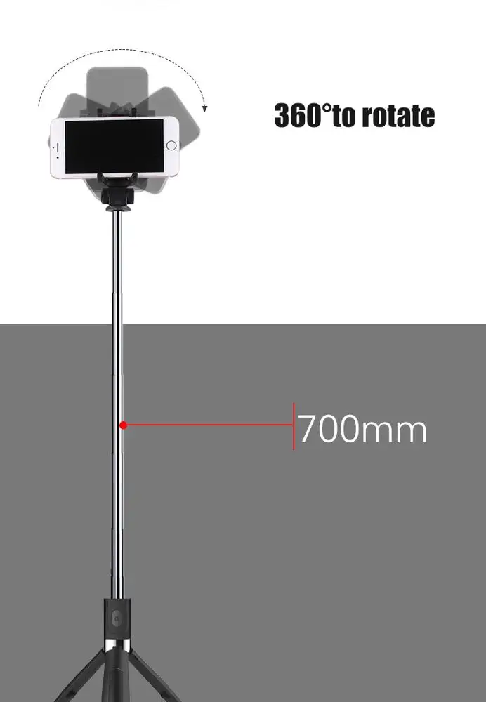 Wholesale monopod travel tripod selfie stick portable smartphone selfie stick for trip