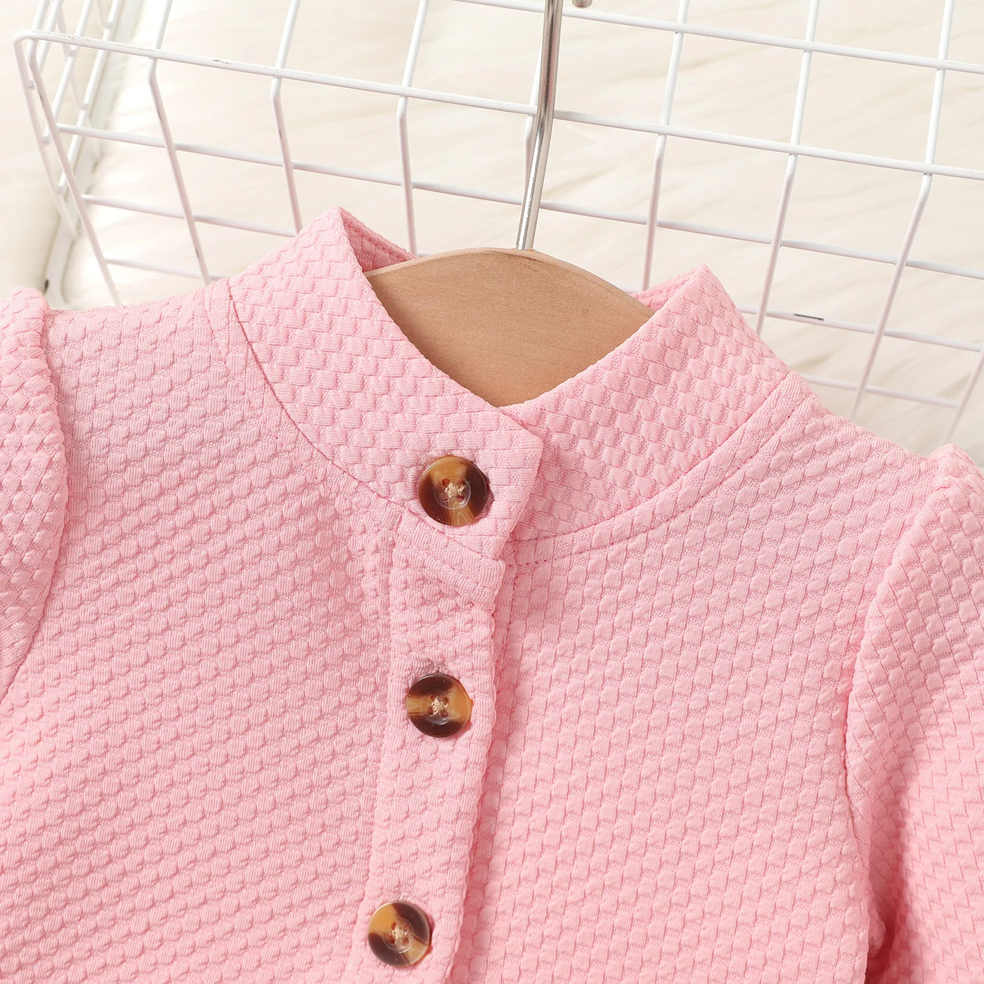 2025 Popular Infant Girls Suit Round Neck Embroidery Gauze Girls Dresses Puff Sleeve Jacket 2Pcs Girls Clothing Set