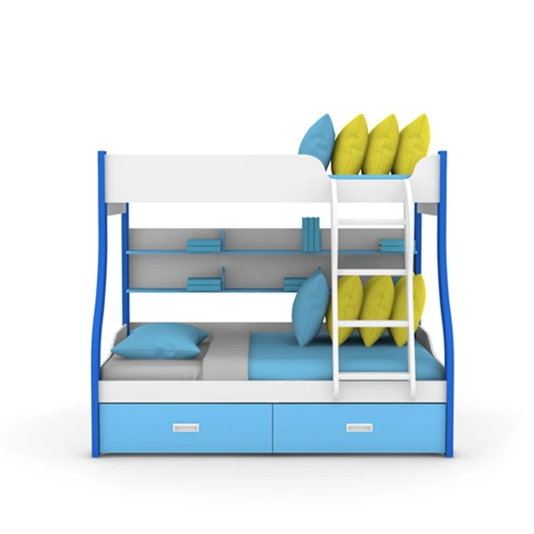 High Quality Modern Space Saving Kids Bedroom Furniture Mdf Bunk Beds Children Double Twins Bed With Drawers