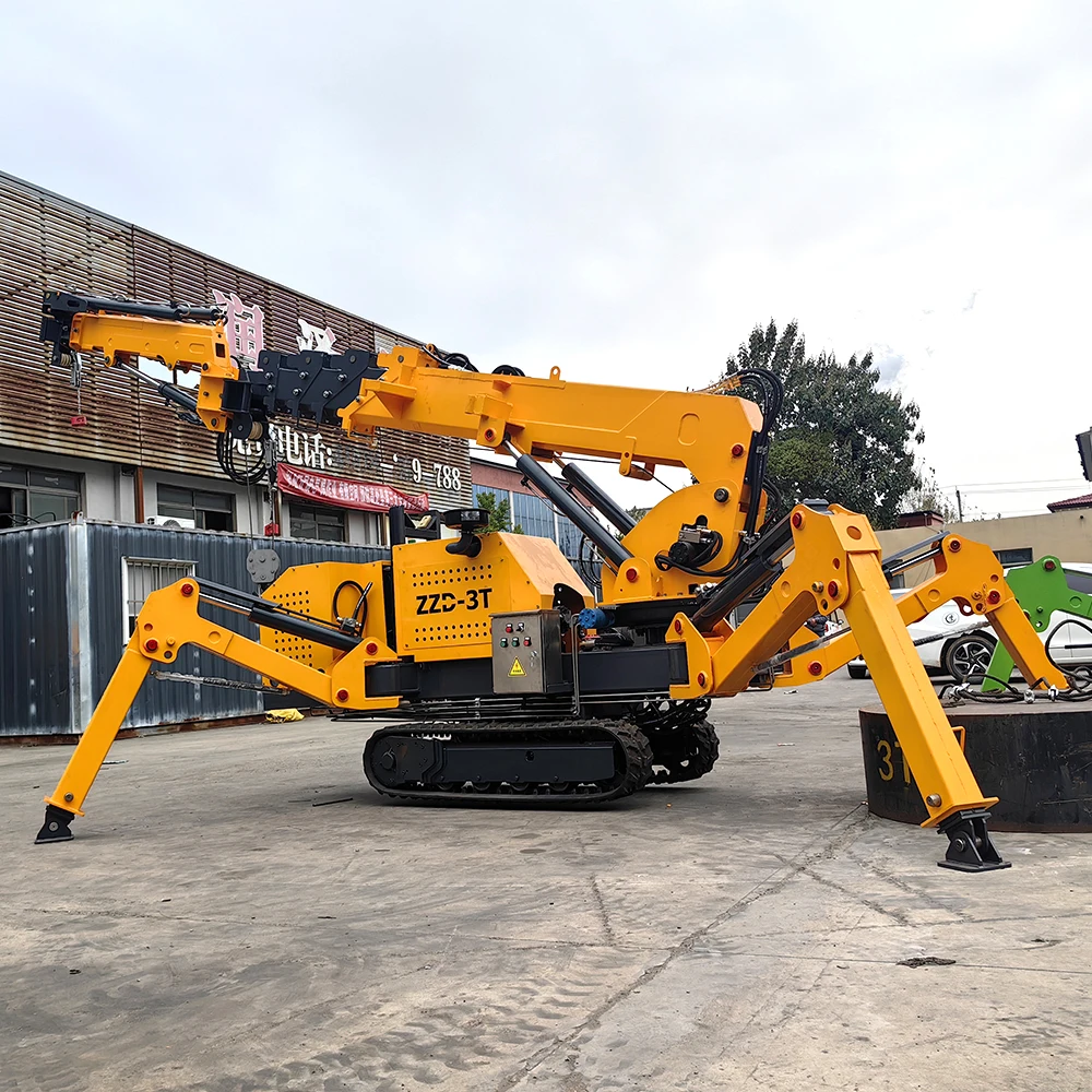 5 Ton Load Telescopic Boom Mobile Crane Lifting Equipment Crawler Lift Narrow Space Folding Spider