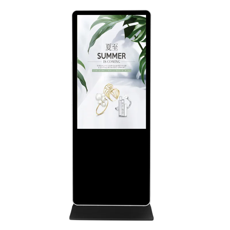 Indoor Floor Stand Display Digital Signage Totem LCD Advertising Screens Shopping Mall Kiosk 43 49 55 Inch LED Black Video Walls