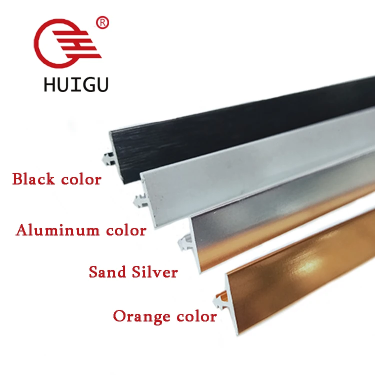 Orange red/ Black /Sand Silver/ Bright color color t-shaped Trimming Strip  for Carpet bathroom wall