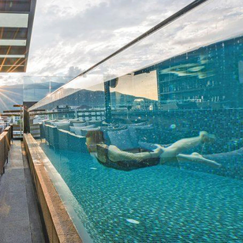 Manufacturer Overground uv resistant outdoor 12m clear plastic pmma 70mm large acrylic swimming pool window