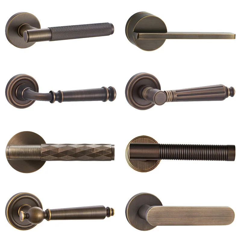 KOPPALIVE custom lever door handle mold modern interior door locks and handles set luxury brass door handle
