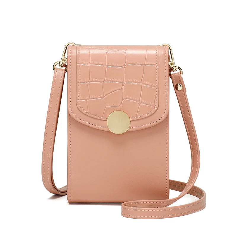 TAOMICMIC Korean Crossbody Bag Stone Pattern Mini PU Mobile Phone Bag Women Cellphone Bag