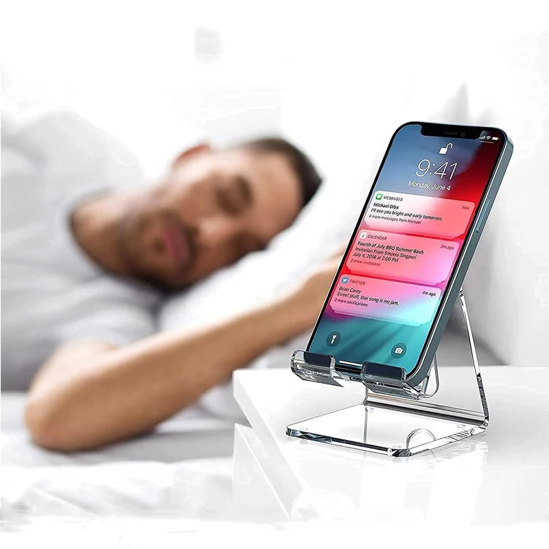 Wholesale Clear Acrylic Mobile Phone Holder Phone Display Stand  Mobile Tablet Holder Cell Phone Stand