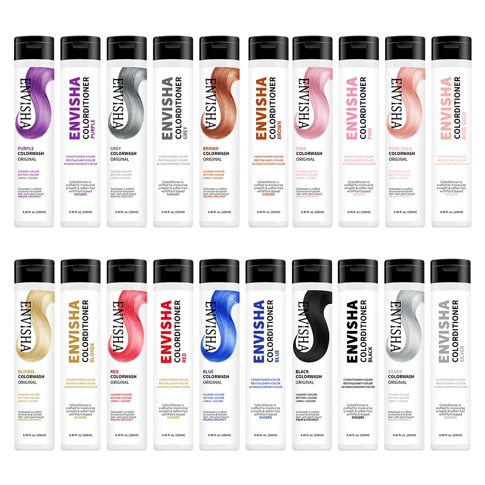 Natural Long Lasting Semi-Permanent Blonde Gold Red Pink Black Grey Brown Hair Dye Color Shampoo Conditioner