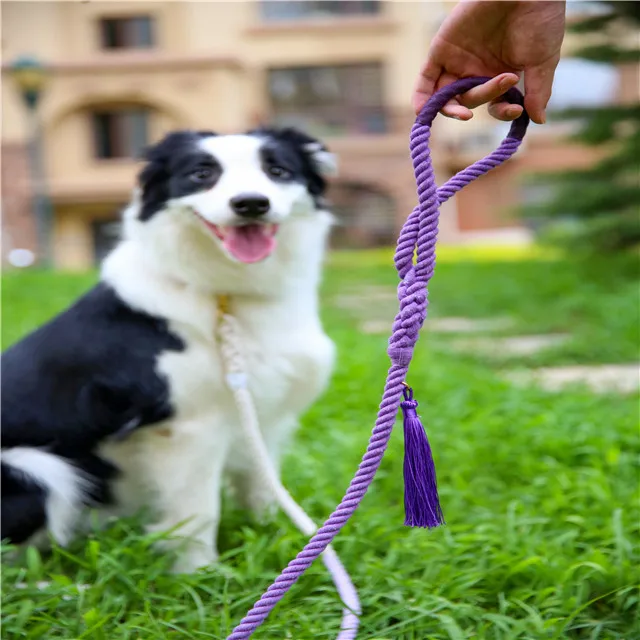 
Sier 5ft Ombre Rope Dog Leash Braided Cotton Heavy-quality material Cotton rope dog leash-Pet dog 