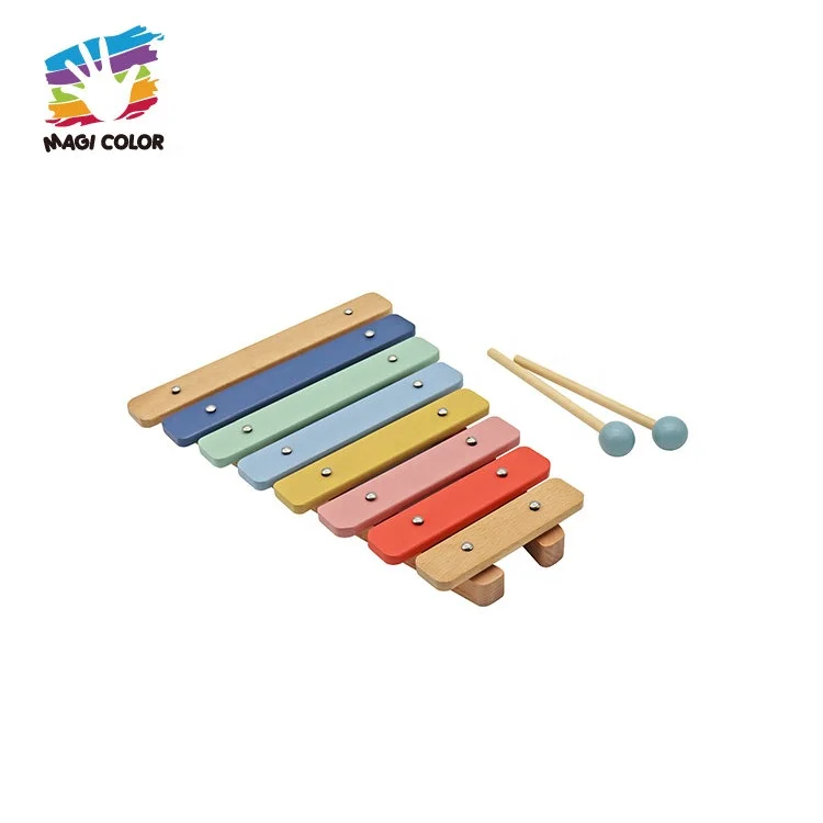 Popular Kids Music Early Learning Colorful Wooden Xylophone Toy With 8 Notes W07C099