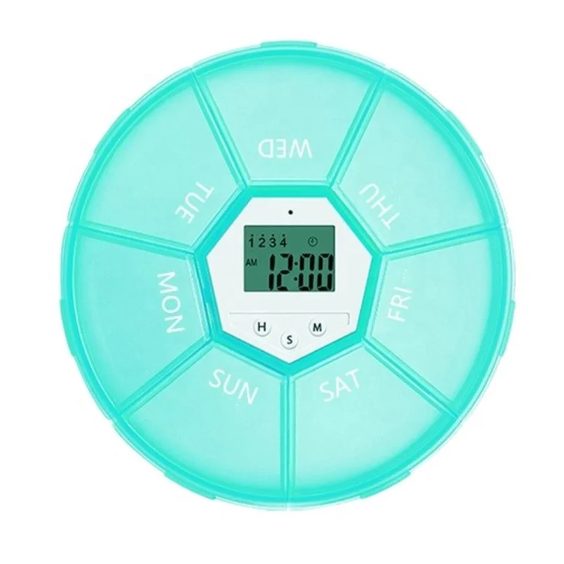 Plastic Weekly 7 Grid and Daily 4 Grid Electronic Pill Box With Digital Timer Portable Travel Alarm Pill Reminder