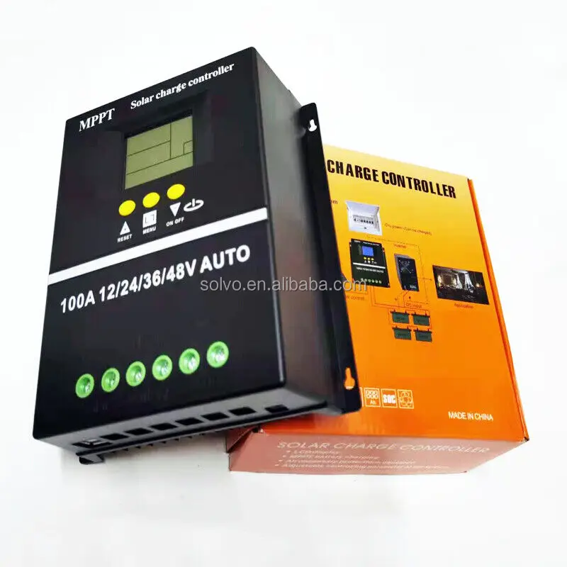 mppt solar charge controller 100a 12v/24v/48v automatic with lcd & dual usb solar power pcb board ac dc hybrid solar charge