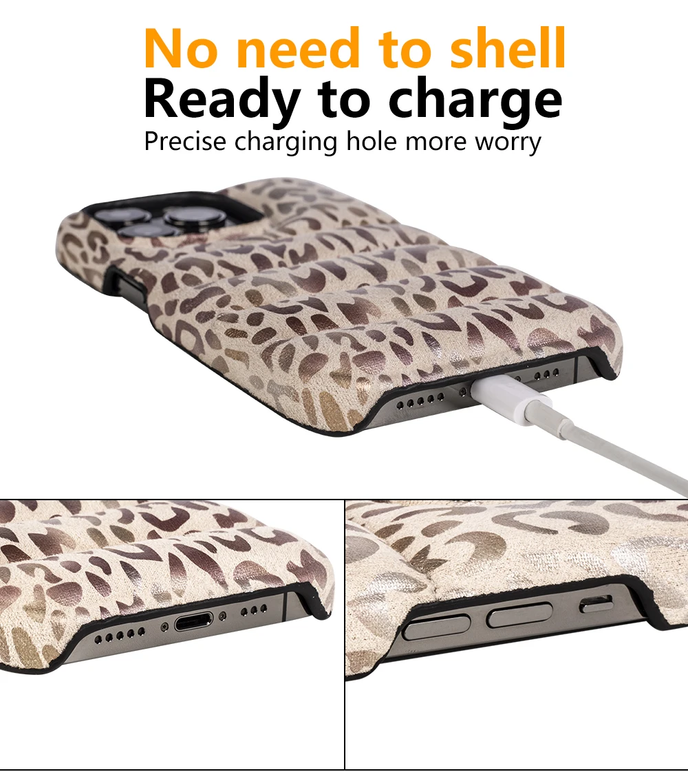 Puffer Case for iPhone 14 13 Cute Luxury Down Soft Touch Jacket Protective Fluffy Phone Cover 12 11 Pro