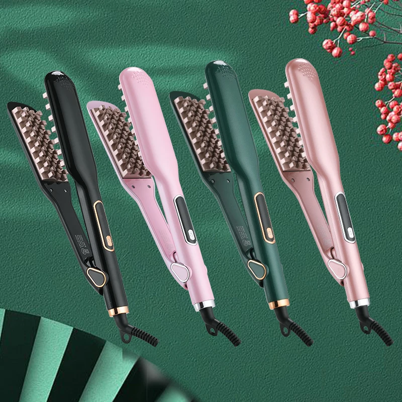 2022 Grid Hair Crimper Volumizer Ceramic Hair Curler Flat Iron Waver Negative Ion Volumizing Curling Styler Corn Perm Splint