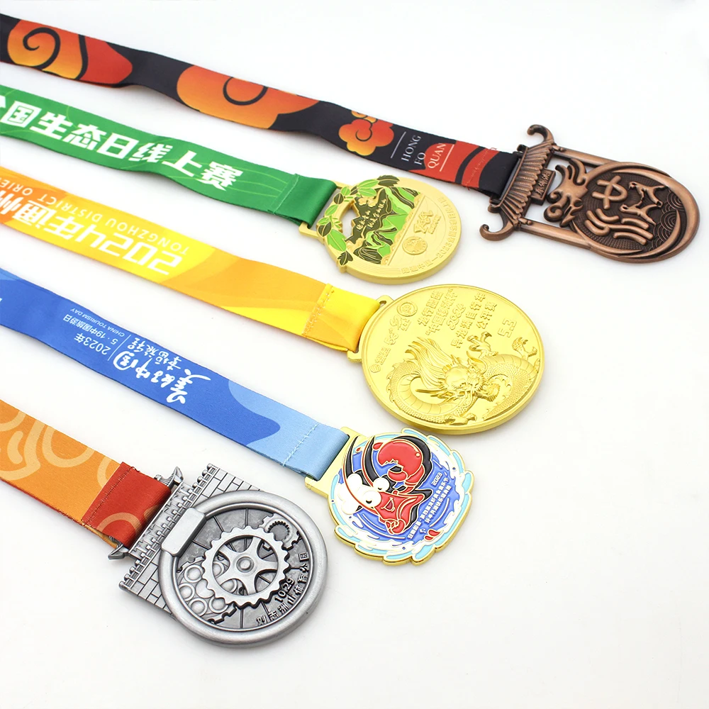 Customized Souvenir Soccer Metal Medals Plated 2d 3D Sport Events Medallion