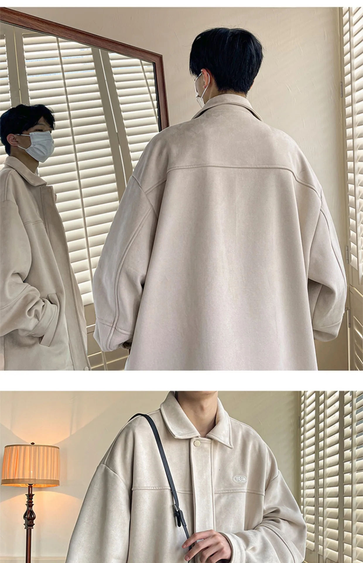 Stylish New Washed Design Casual Coat Pocket Jackets Mens Suede Jacket High Quality Turn Down Collar Blazer Men