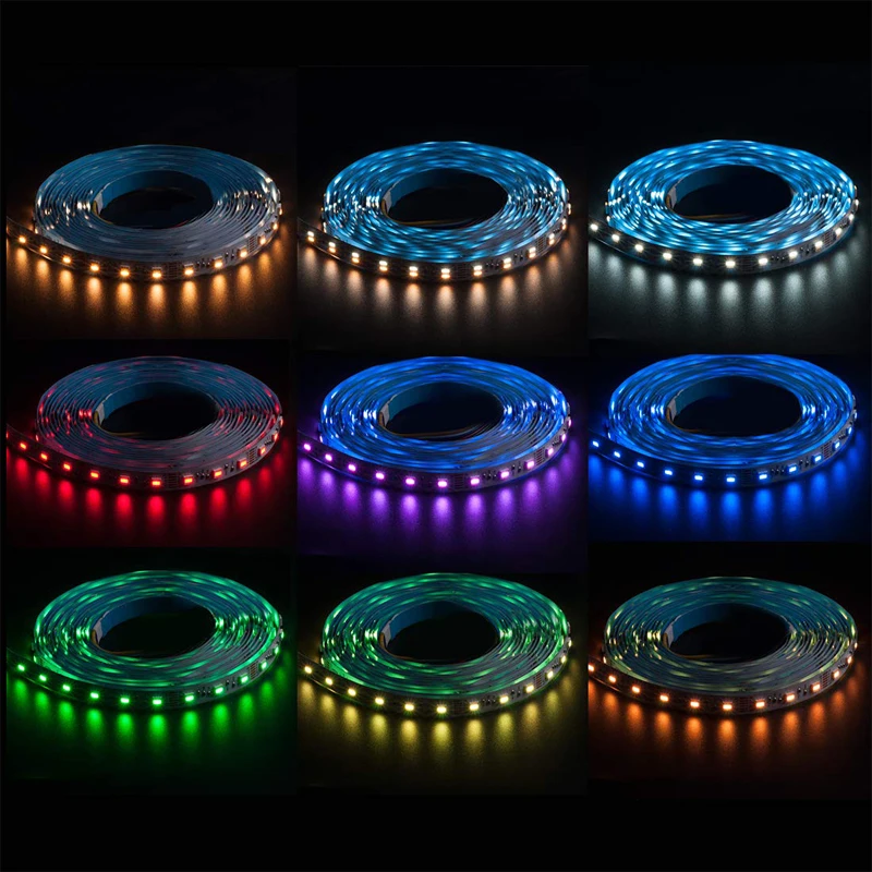 5 в 1 светодиодный чип RGB CCT 12 В 24 в двойной белый 5050 SMD RGBWW Светодиодная лента