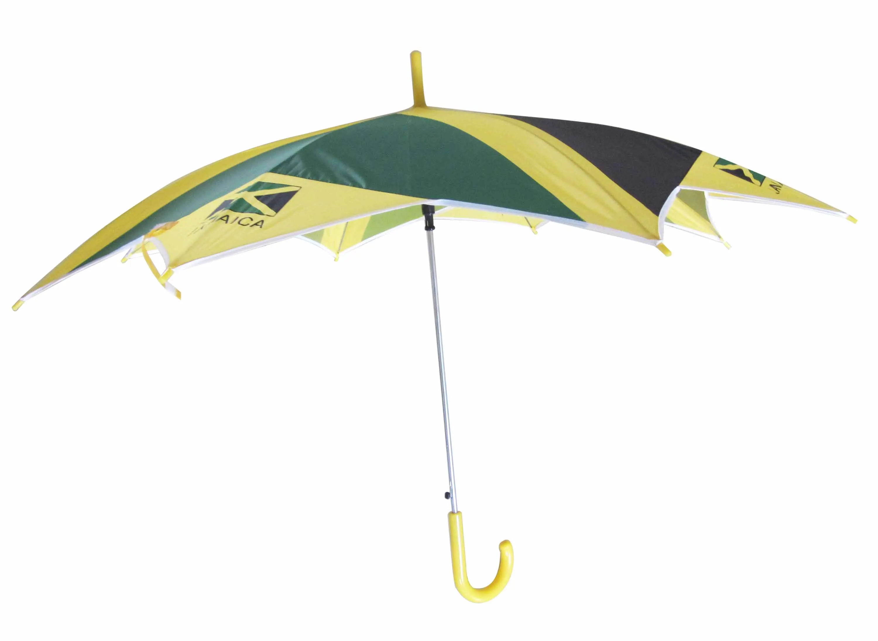 23inch*8k Hotsale Custom Semi-automatic Jamaican National Flag Umbrella with Custom Logo
