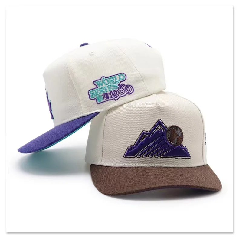 Two Tone Frame 5-Panel Baseball Caps with Embroidered Dot Pattern Sports Gorras Hats with Patch Baseball Cap Embroider