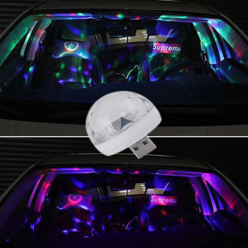 Car USB LED Party Lights Stage Effect Karaoke Atmosphere Lamp 4W 5V Portable Disco Ball Colorful Laser DJ Disco Light Music