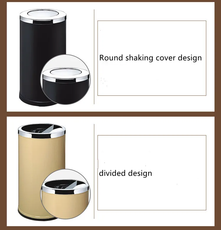 Wholesale big volume 80L waste bins 210 stainless steel trash can for office home hotel kitchen commericail garbage bins