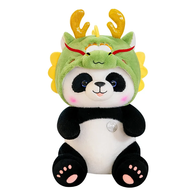 Factory Customized Wholesale Cute Transforming Panda Lucky Doll Soft Souvenir Pillow Festival Gift Stuffed Plush Toy